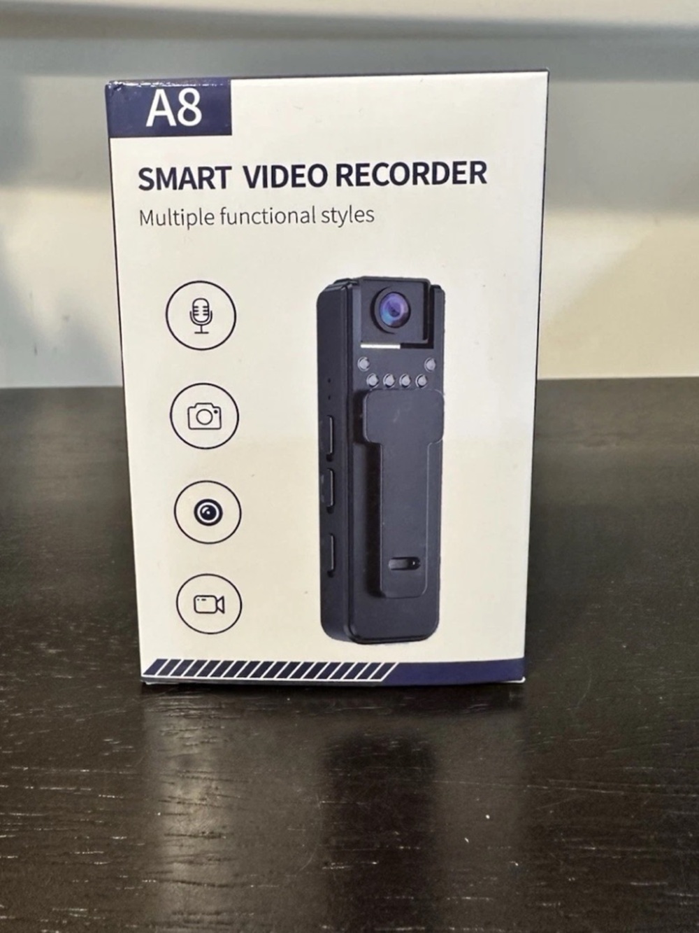 A8 Smart Video Recorder, Compact Clip-On Body Camera in Matte Black, NEW in box - Picture 2 of 5